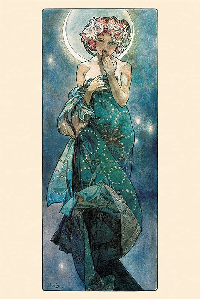 LUNA Y ESTRELLAS - ALPHONSE MUCHA